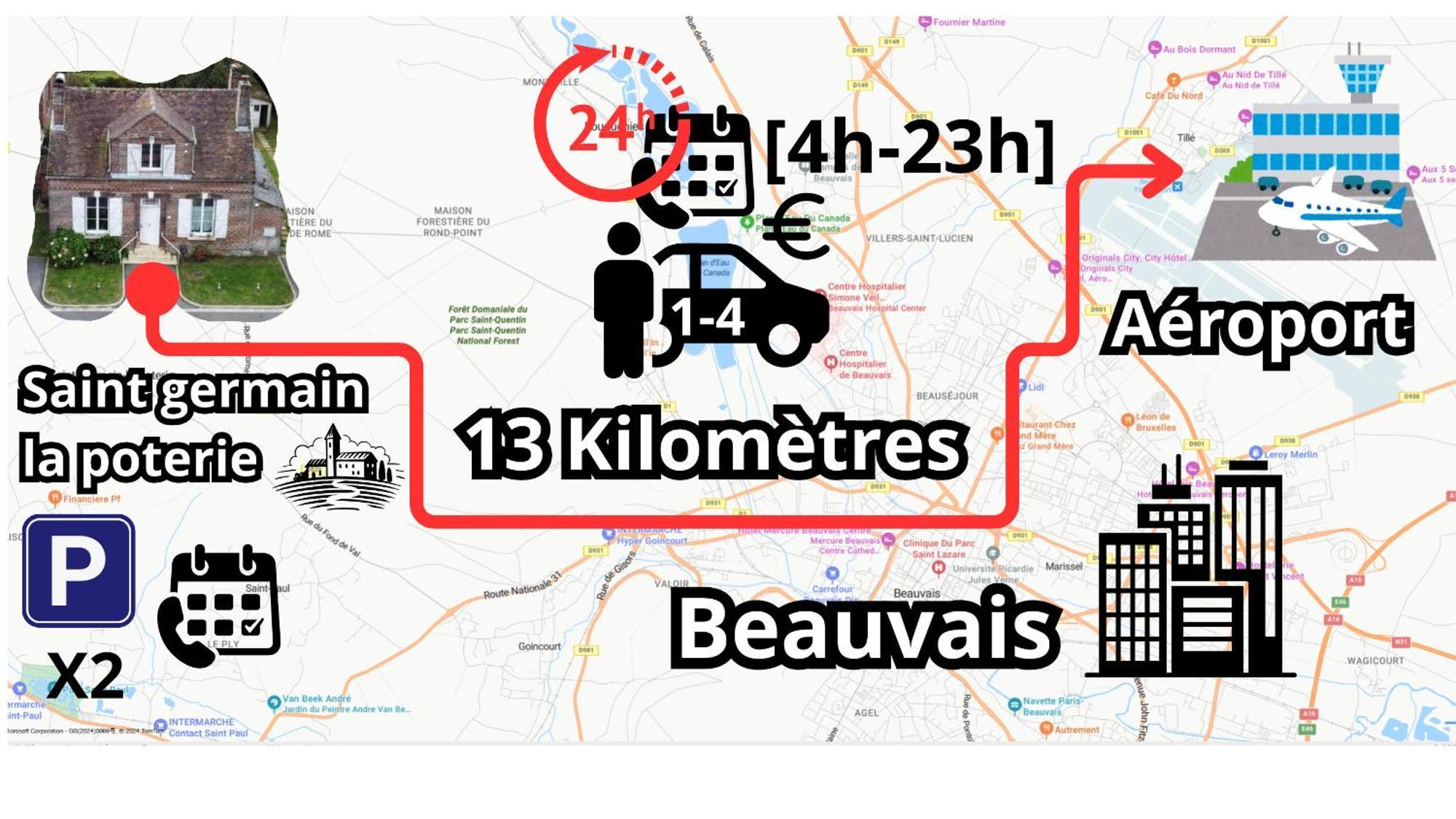 Chambre Calme Et Accueillante 13 Kmtrs Aeroport, Parking Gratuit, Navette Gare Ou Aeroport Saint-Germain-la-Poterie エクステリア 写真